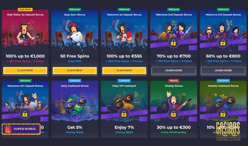 Rolling Slots Casino Bonuses and Promotions