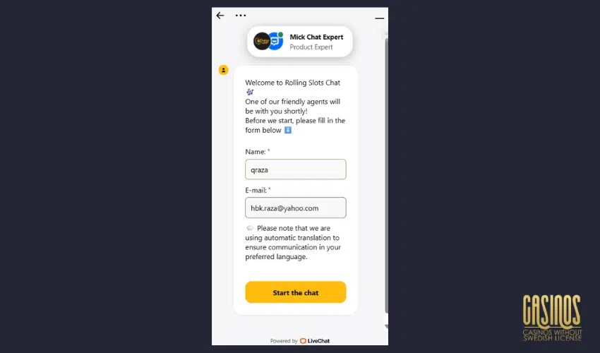 Rolling Slots Customer Support