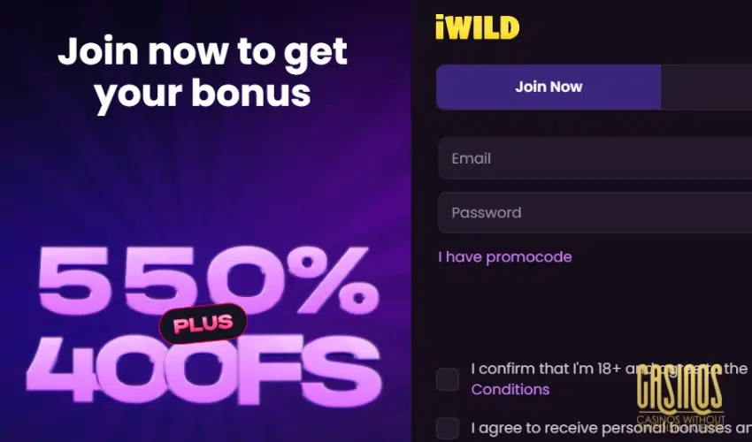 iWild Casino Review signup steps