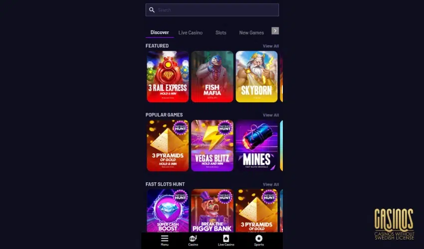 Fast Slots Casino Mobile Experience and test of User interface