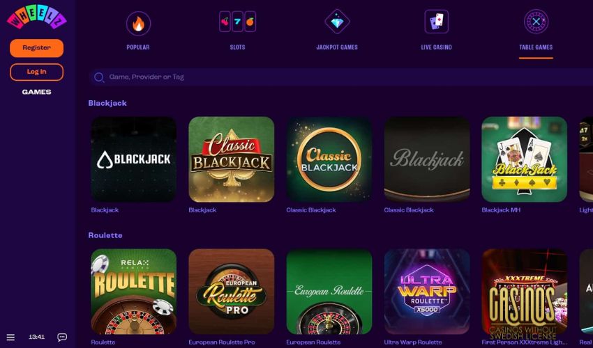 Review of Wheelz Casino Games