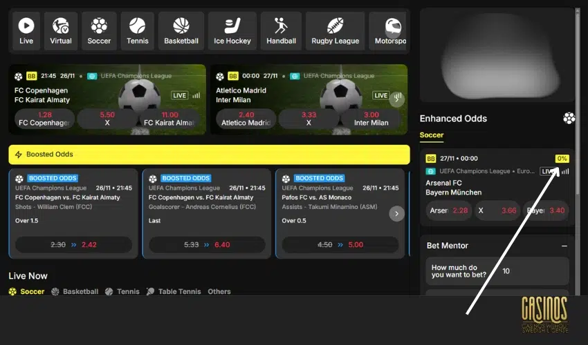 Sportsbook at Freespinza Casino