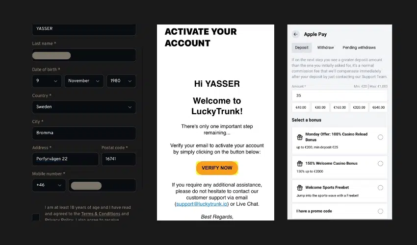 How I Deposited Money at Lucky Trunk Casino