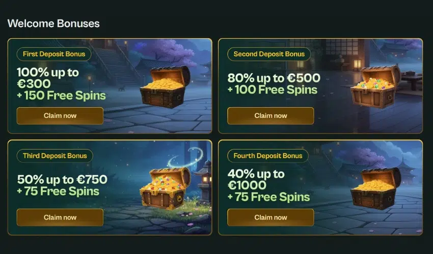 Welcome Bonuses at Spinzen Casino