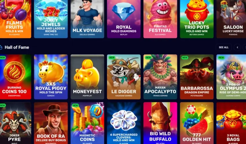 Spinjo casino games